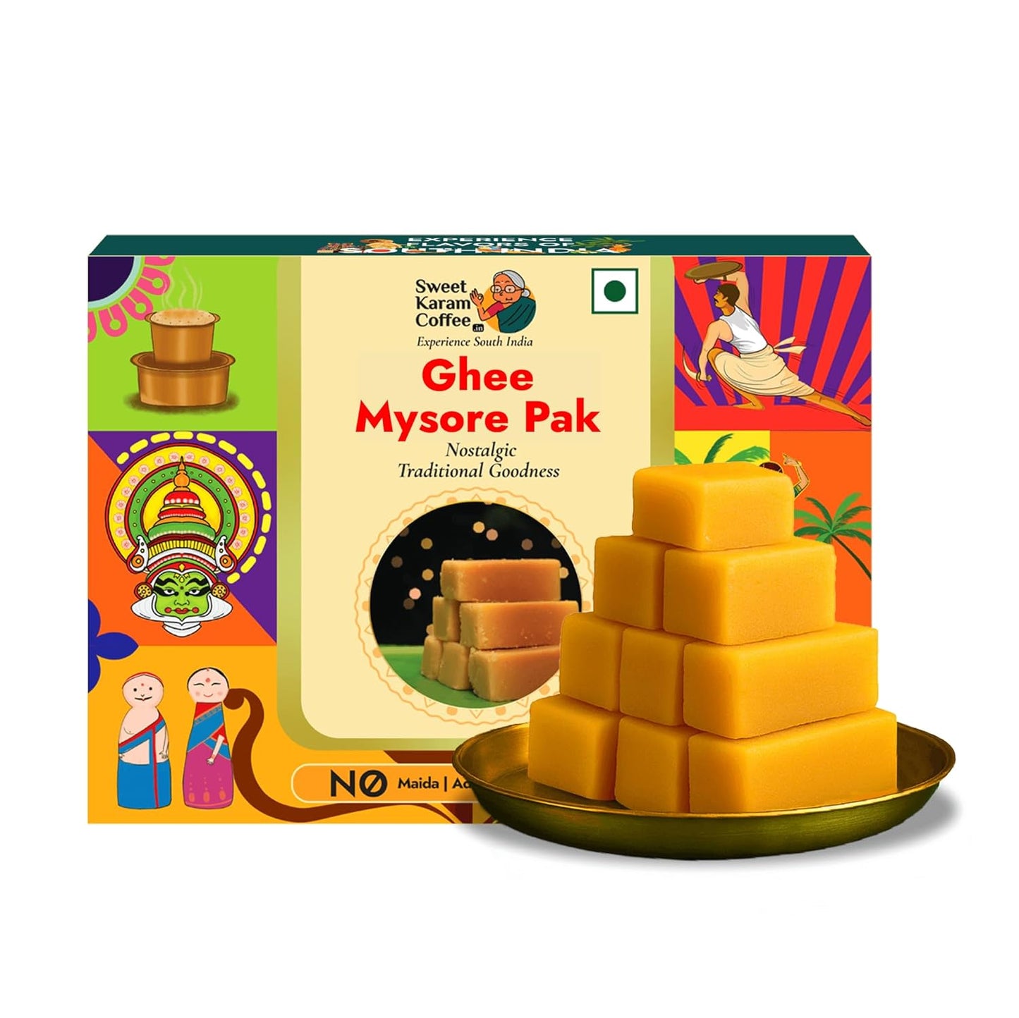 Sweet Karam Coffee Ghee Mysore Pak – 100 g | Traditional South Indian Sweet