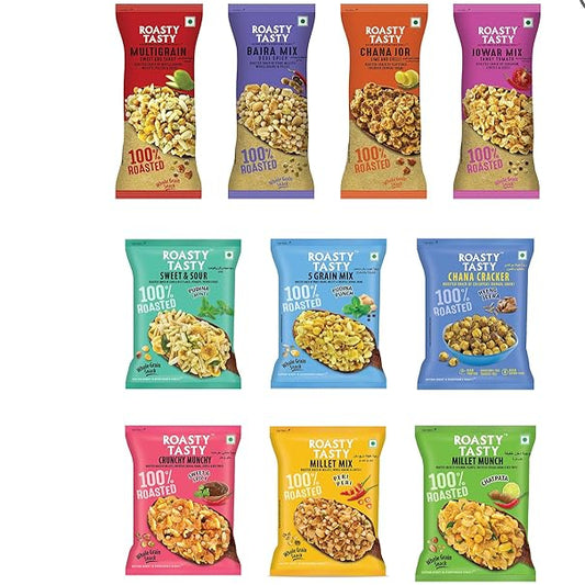 Roasted Namkeen &amp; Millet Snacks Combo – Pack of 10