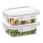 Glass Kitchen Storage Containers – Rectangular, Set of 2 (640ml Each)