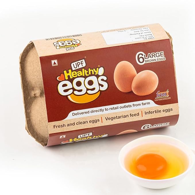 Healthy Brown Eggs – 6 Pieces (Veg-Fed, Non-Fertile)