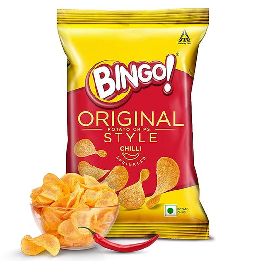 Bingo! Original Style Chilli Sprinkled – Flat Cut Spicy Potato Chips, 90g/85g
