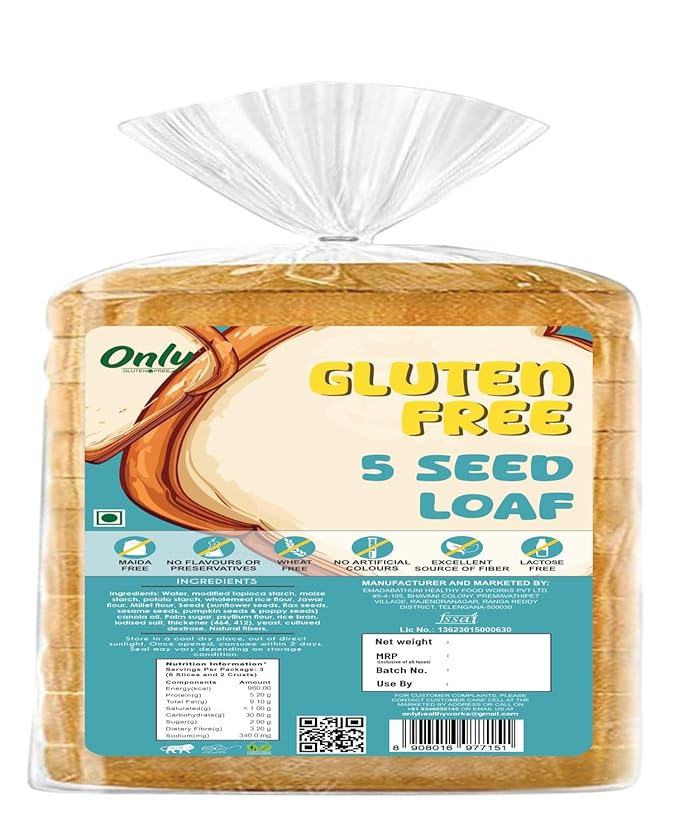 Only Gluten Free 5 Seed Loaf Bread – 220g | Soft, Fresh, Tasty Gluten-Free Bread