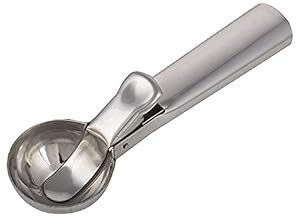 Stainless Steel Spring/Trigger Ice Cream Scoop – Silver | Easy Scooping &amp; Durable
