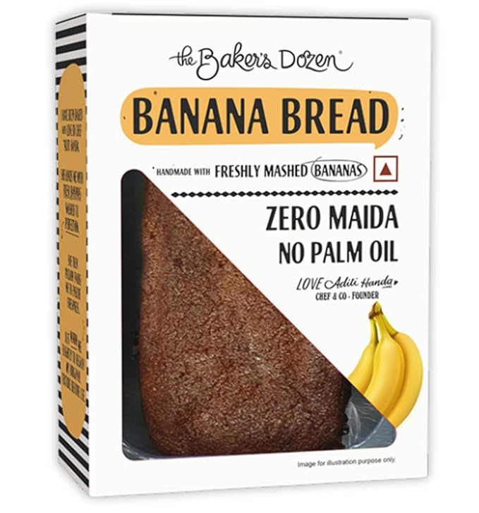 The Baker's Dozen Zero Maida Banana Bread | Zero Palm Oil | Zero Trans Fat | Naturally Sweetened with Fresh Bananas