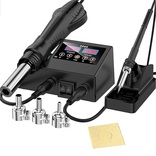 2-in-1 Soldering Station – 600W, Adjustable Temperature, LCD Display