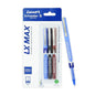 Luxor Schneider LX MAX Roller Ball Pen – Pack of 3 (Blue, Black &amp; Red, 0.5mm Needle Tip)