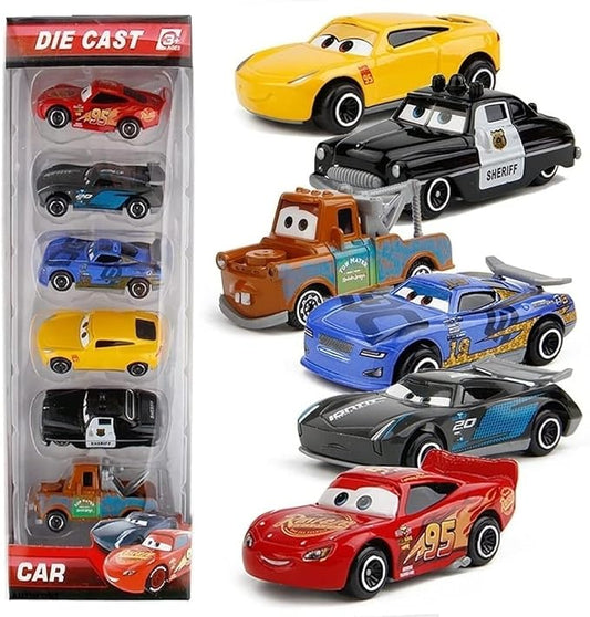 Mini Metal Die-Cast Car Set – Pack of 6, Multicolor