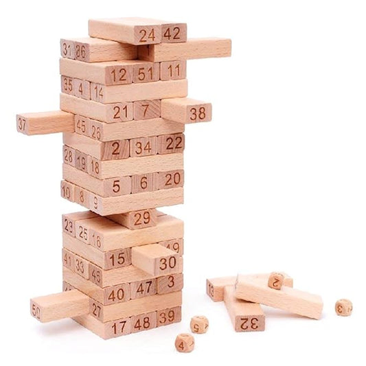 Wooden Tumbling Tower Game – Indoor Stacking Blocks for All Ages
