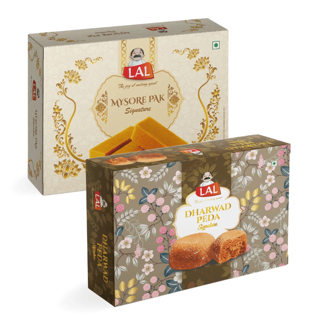 🍬 Lal Sweets Combo Pack – Mysore Pak &amp; Dharwad Peda | 800 g Gift Hamper