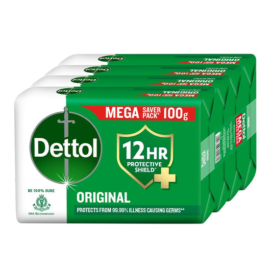 Dettol Original Bathing Soap Bar – 100g x 4 (Total 400g)