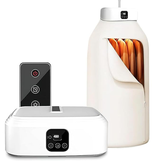 Portable Electric Clothes Warmer – Mini Automatic with Hanger &amp; Drying Bag