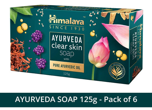 Himalaya Ayurveda Clear Skin Soap – 125g (Pack of 6)