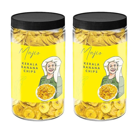 Majio Kerala Classic Salted Banana Chips | Varuthakaya, Kayavaruthath – 1KG (250g x 4 Packs)