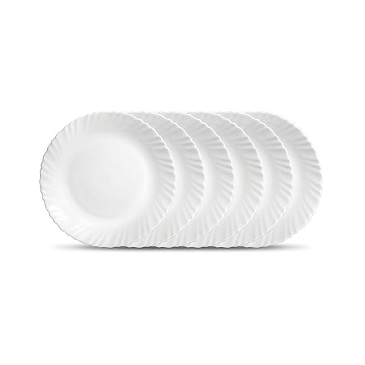 10” Plain White Dinner Plate Set | Pack of 6 | Microwave Safe | Extra Strong &amp; Super Light
