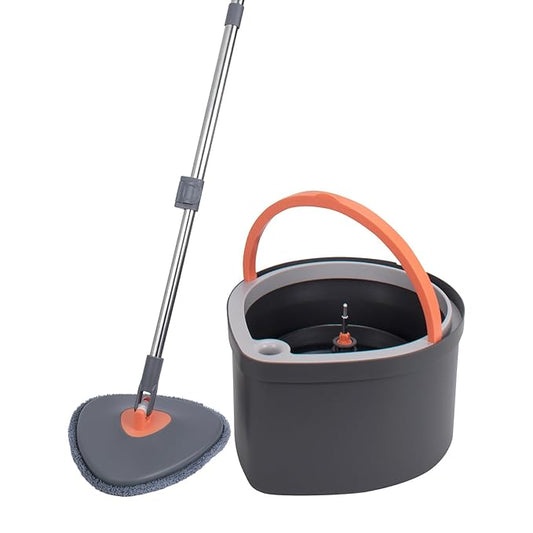 Spin Mop with Drop Bucket Deluxe System – Grey Orange