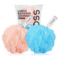 Ross Large Bath Loofah Sponge Scrubber – Peach &amp; Blue
