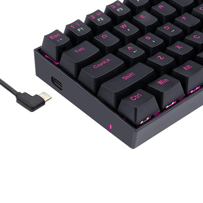 Dragonborn 60% Wired Gaming Keyboard – Pink, 61 Keys, Brown Switch (Black Base)