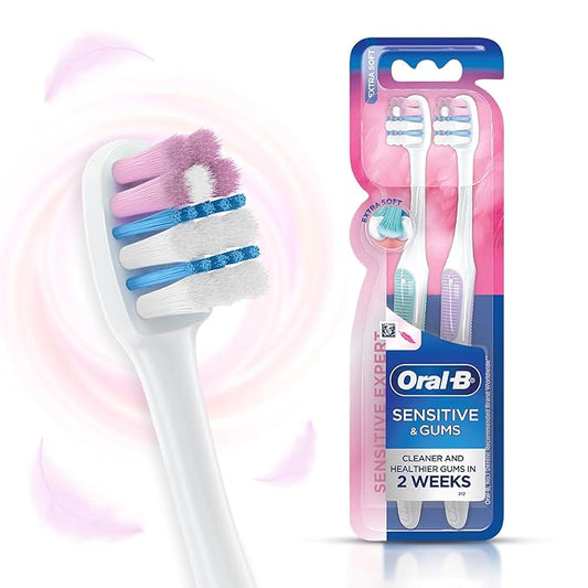 Oral-B Sensitive Expert Ultra Soft Manual Toothbrush – Pack of 2 (Multi-Color)