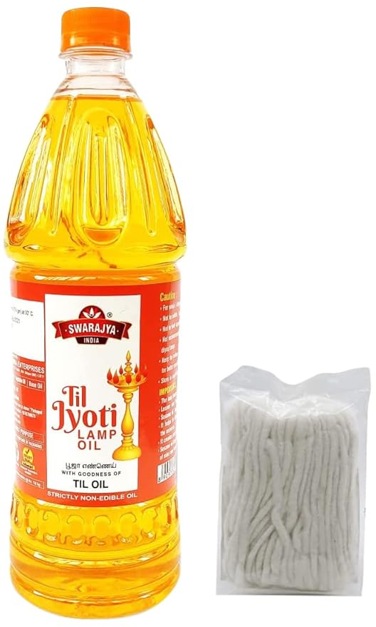 Swarajya India Til Jyoti Lamp Oil – Pure Sesame Oil for Diya &amp; Pooja Rituals