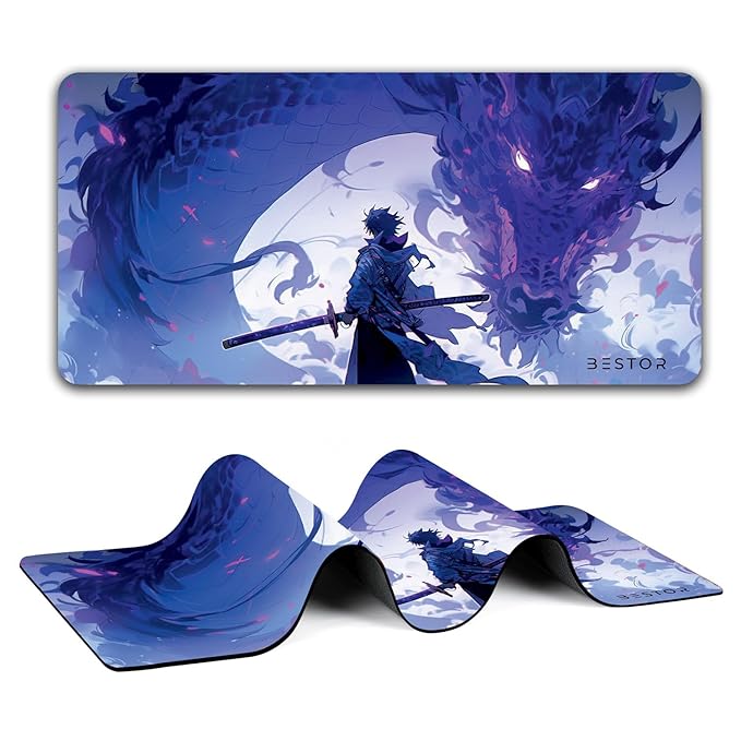 BESTOR Anime Series DragonWarrior Gaming Mouse Pad – Large Size (60 x 34 cm)