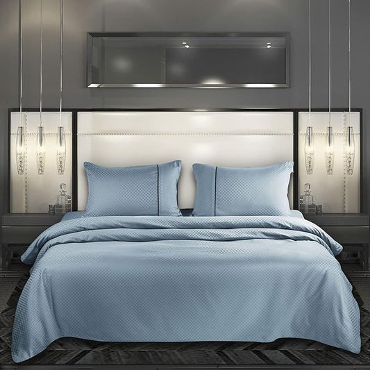 Cotton 400 TC Bedsheet Set – Soft Comfort, Modern Citadel Design (Double/King Size