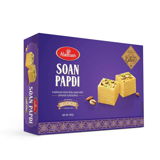 Haldiram's Cow Ghee Soan Papdi – 400 g | Indian Sweets &amp; Diwali Gift Pack