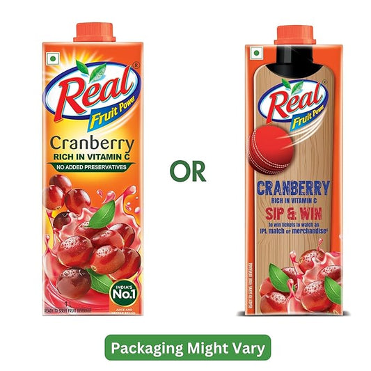 Dabur Real Cranberry Fruit Juice – 1L (Pack of 2)
