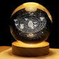 3D Crystal Ball Night Light – Colorful LED Glass Lamp with Wooden Base