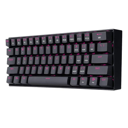 Dragonborn 60% Wired Gaming Keyboard – Pink, 61 Keys, Brown Switch (Black Base)