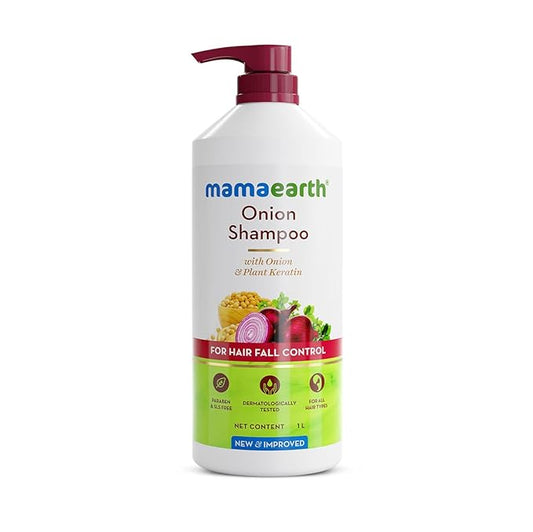 Mamaearth Onion Shampoo – Hair Growth &amp; Hair Fall Control, 1 Litre