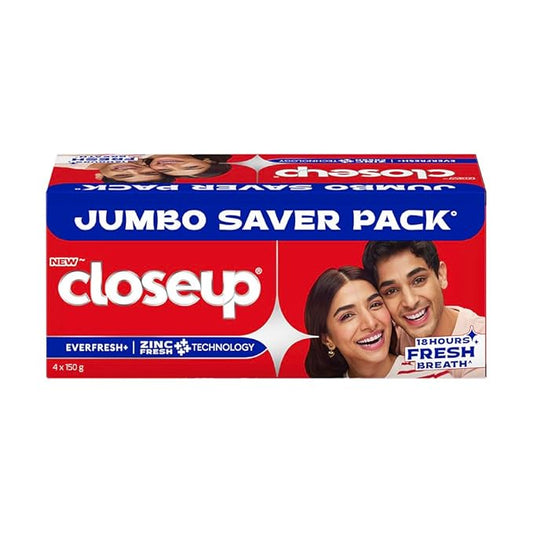 Close Up Toothpaste – Long-Lasting Fresh Breath &amp; White Teeth, 600g (Pack of 4)