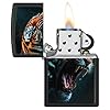 Tiger Roar Design Black Matte Windproof Pocket Lighter – Refillable