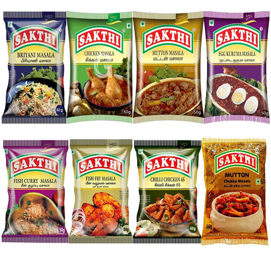 SR Foods Sakthi Masala – Non-Veg Combo Pack (8 Varieties, 50 g Each
